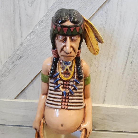 1980 Sittre Ceramic Native American Figurine Statue Decorative Planter - Picture 2 of 11
